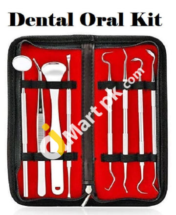 Dental Oral Care Kit Professional Smile Dent Pro Tools Stainless Steel Teeth 8Pcs - Imported From Uk